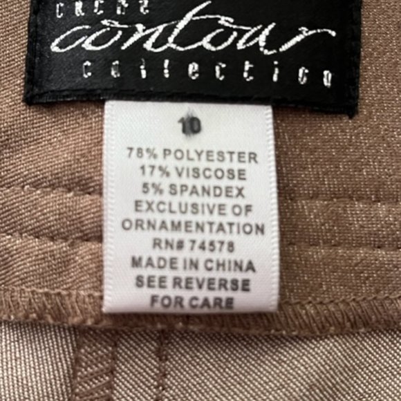 Brown Cropped Slacks with Gold Buttons Size 10 - Picture 8 of 8